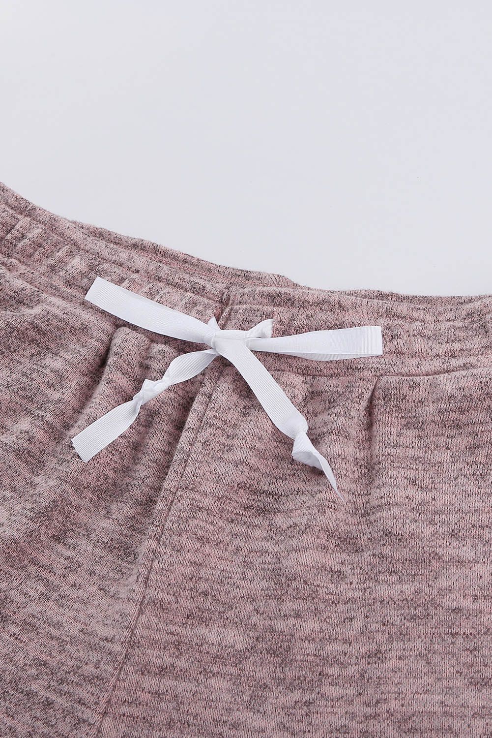 Pink Long Sleeve Drawstring Button Loungewear