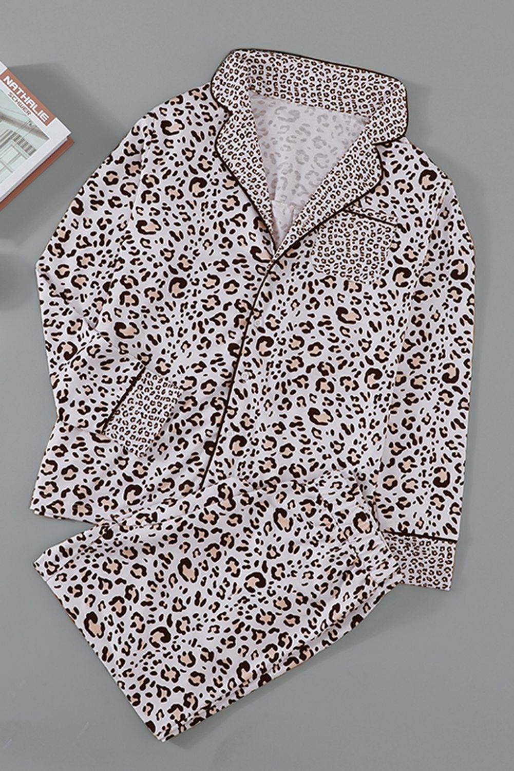 Leopard Print Long Sleeve Two Pieces Loungewear