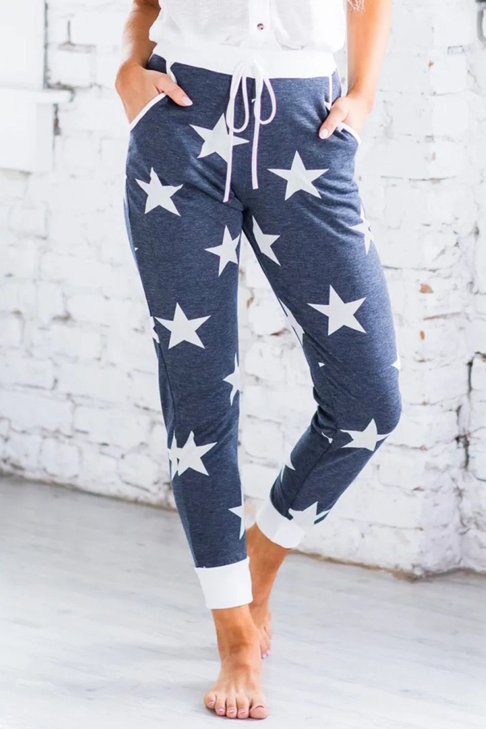 Blue Star Printed Women Joggers