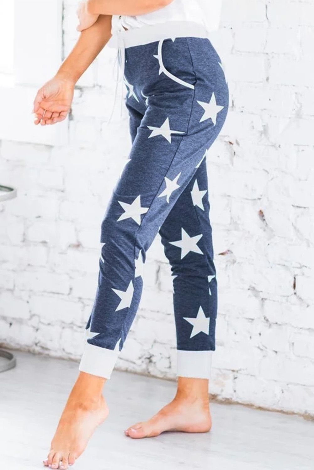 Blue Star Printed Women Joggers