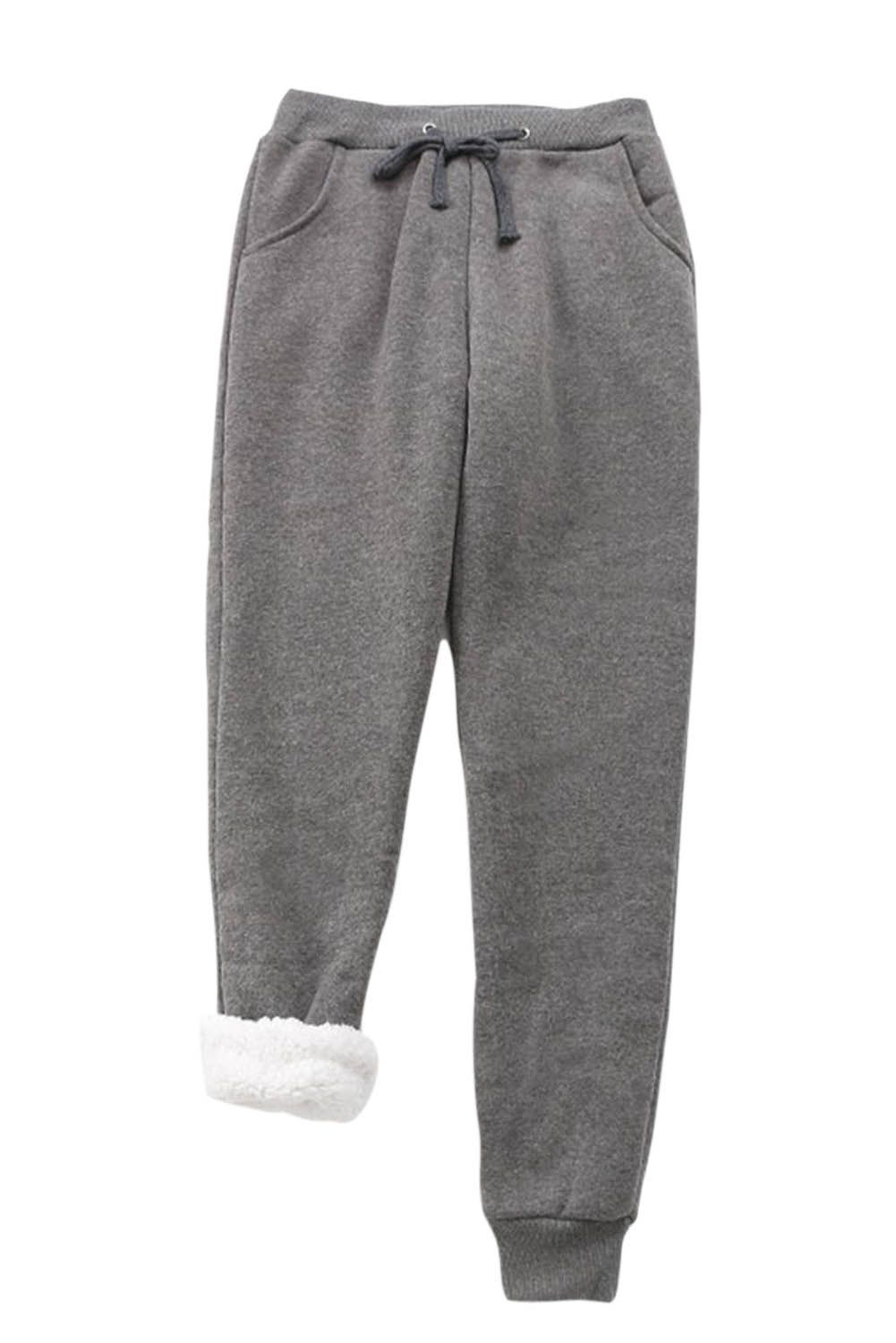 Dark Grey Athletic Sherpa Jogger Sweatpants
