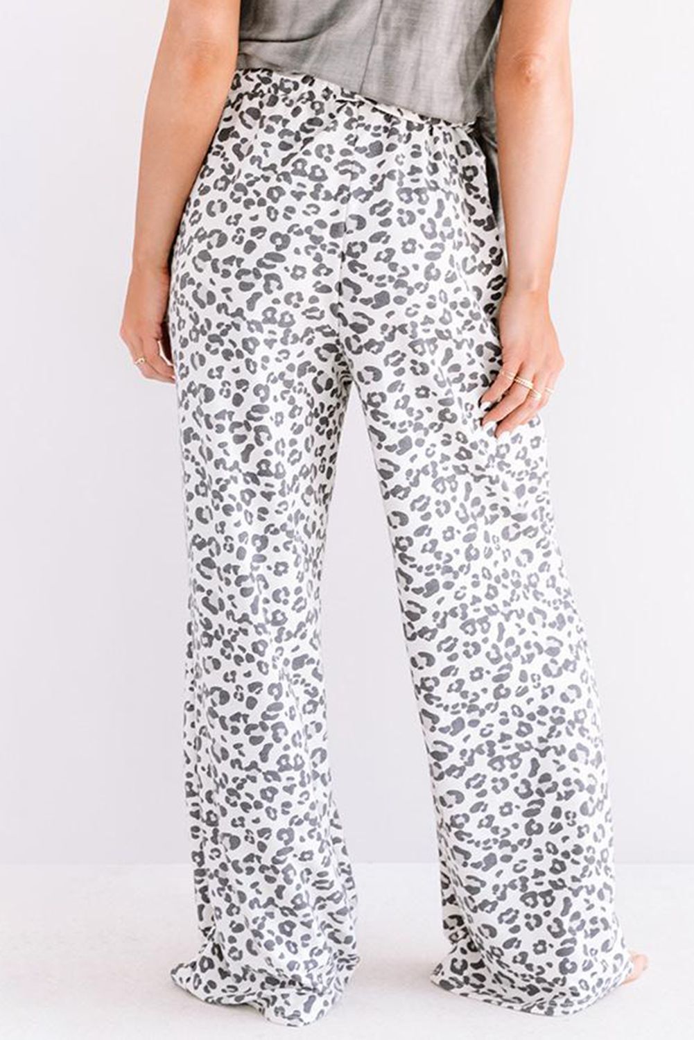 Leopard Print Loose Fit Pants
