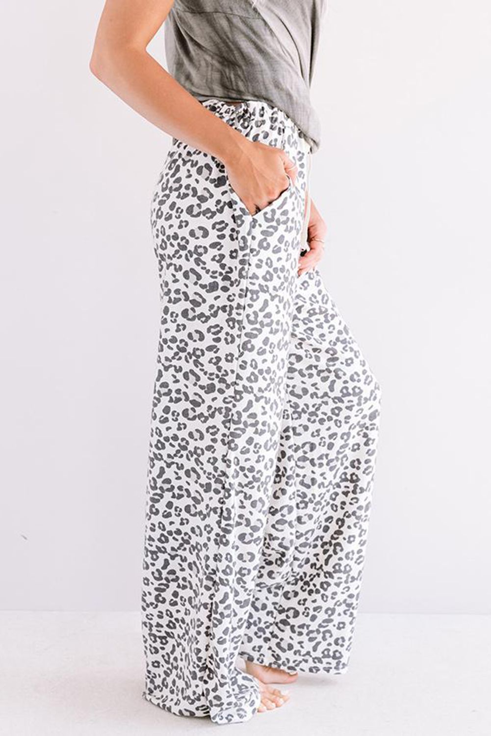 Leopard Print Loose Fit Pants