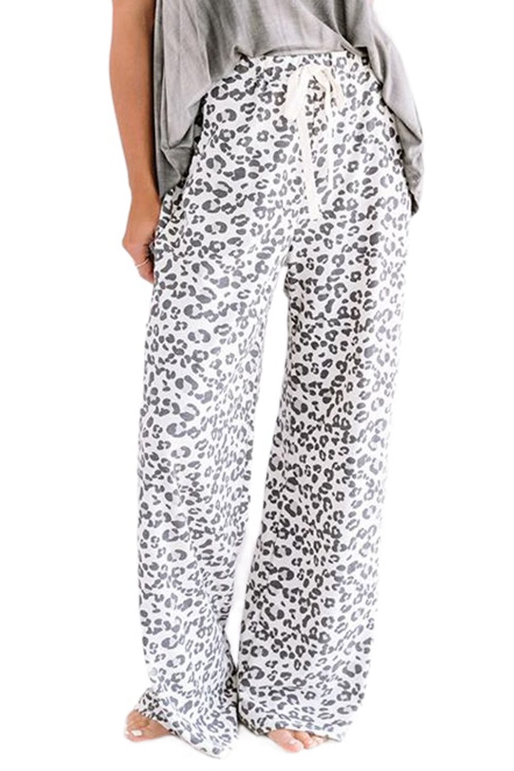 Leopard Print Loose Fit Pants