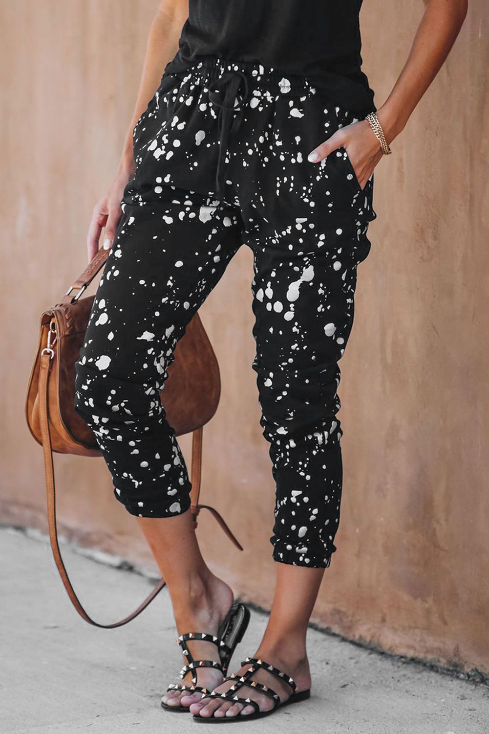 Splatter Cotton Pocketed Joggers