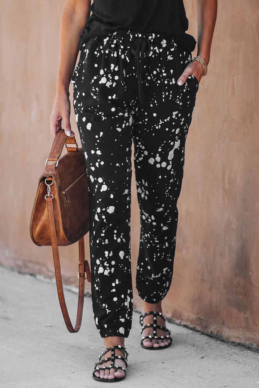 Splatter Cotton Pocketed Joggers