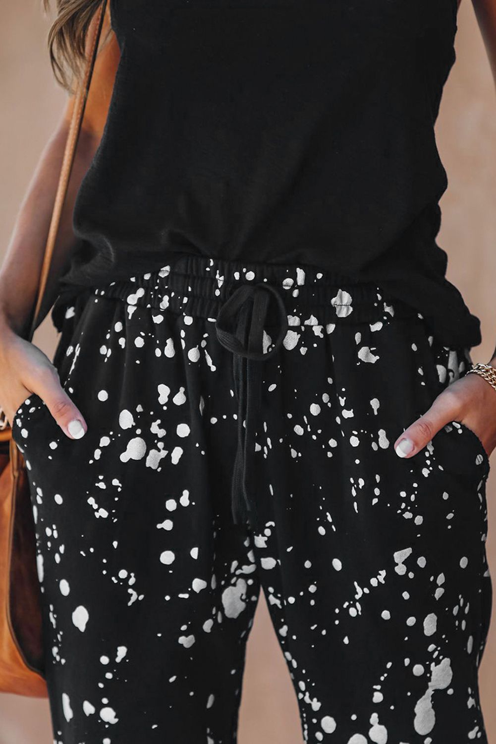 Splatter Cotton Pocketed Joggers