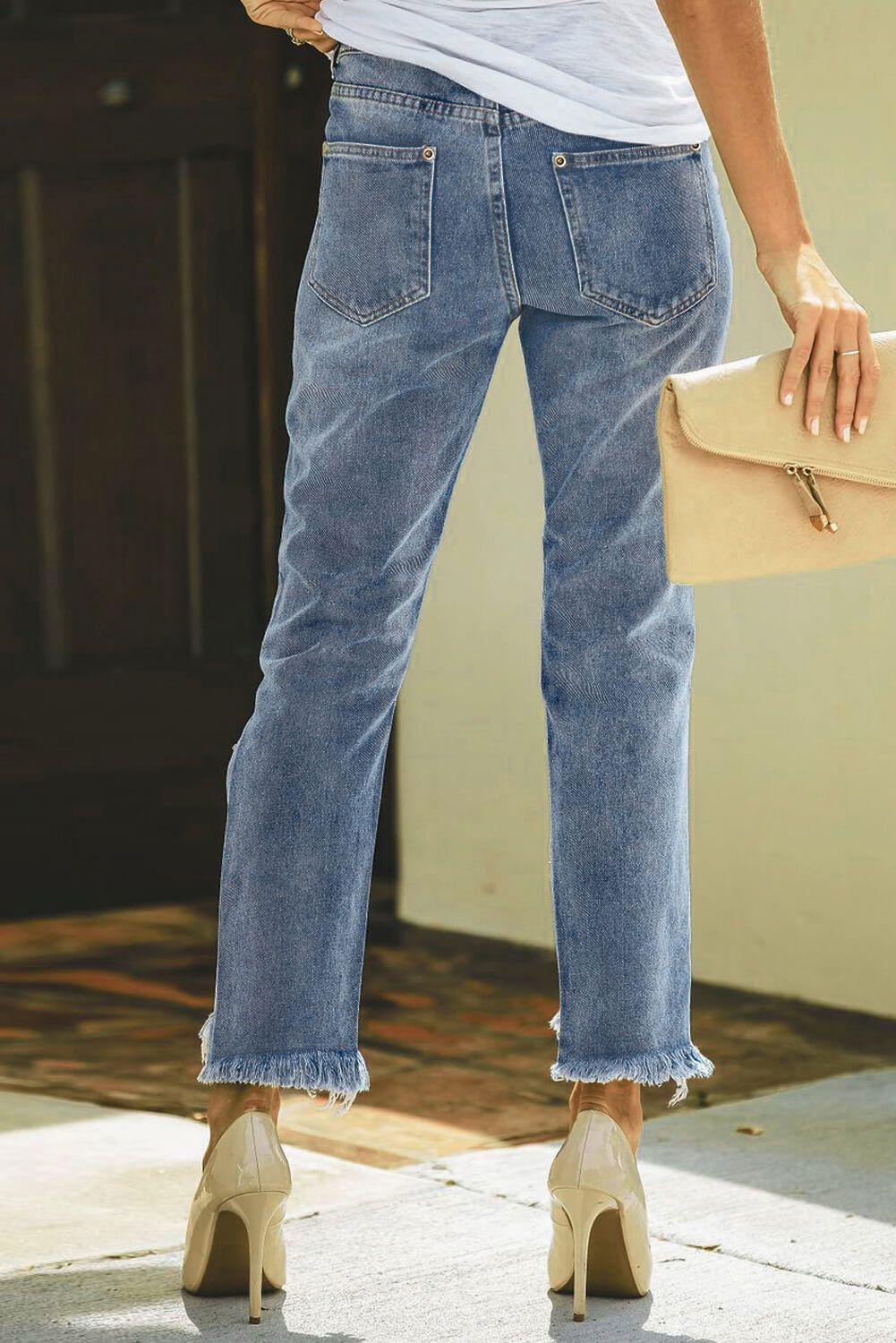 Kelce Destroyed Boyfriend Denim