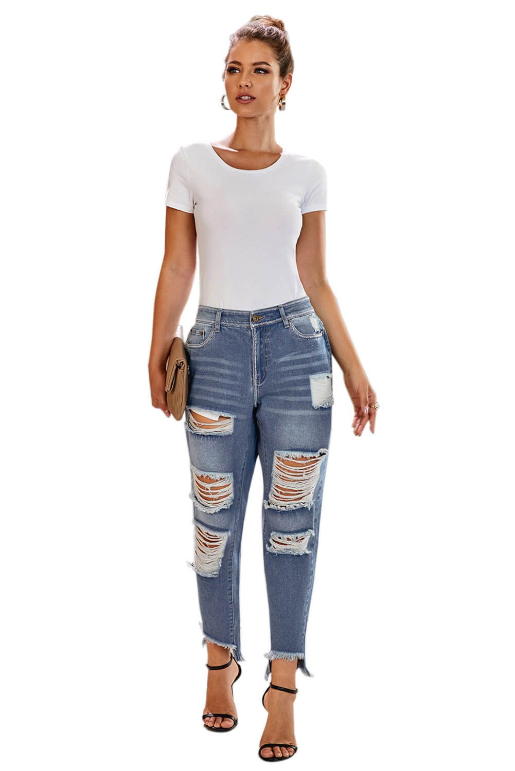 Kelce Destroyed Boyfriend Denim